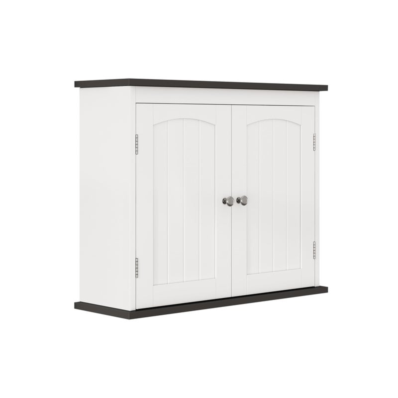 خزانة حمام حائط BOTLOG خزانة طبية مع باب ورف خزانة خشبية معلقة فوق المرحاض خزانة تخزين موفرة للمساحة بيضاء