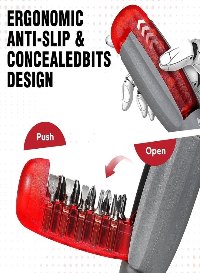 RECTITUDE Ratcheting Screwdriver - 10 in 1 Multifunctional Combination Set, Durable Performance, Easy Access & Carry, Compact Design, Ergonomic Grip, Ensured Safety - Premium Screwdriver Set - Image 4