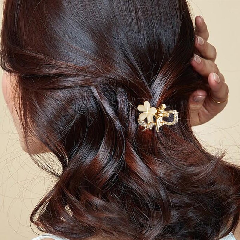 ANBALA Small Hair Claw Clips, Opal Rhinestone Hair Clamps, Grip Crystals for Thick, Thin, Long or Short Hair - Image 2
