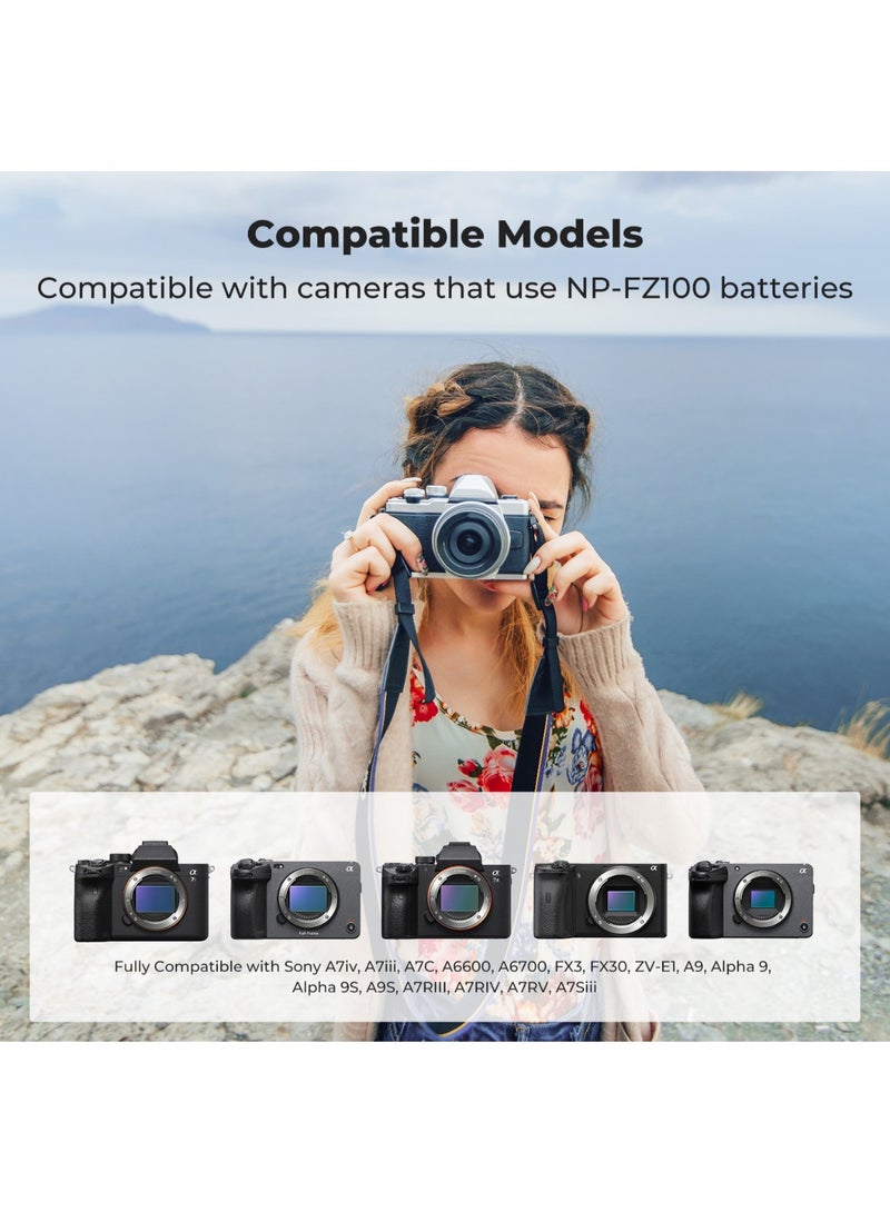K&F Concept KF28.0034S1 NP‑FZ100 2‑Pack 2600 mAh USB‑C Fast Charging Camera Batteries – High‑Capacity Replacement for Sony Alpha Mirrorless - Image 3