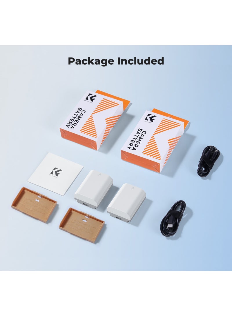 K&F Concept KF28.0034S1 NP‑FZ100 2‑Pack 2600 mAh USB‑C Fast Charging Camera Batteries – High‑Capacity Replacement for Sony Alpha Mirrorless - Image 4