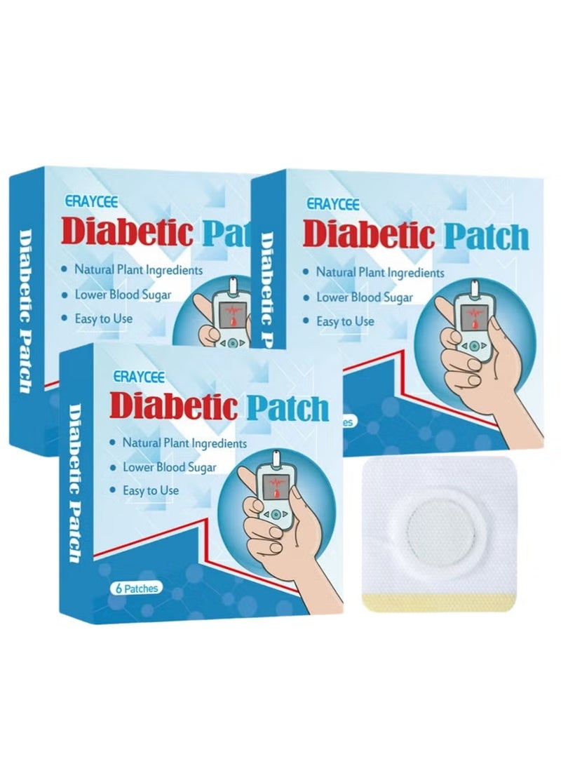 ERAYCEE Herbal Health Patch for Blood Sugar Regulation, Acupuncture Point Balance, Elderly Health Care, and Flat Blood Sugar Levels (6 Patches * 3 Boxes)  - Image 1