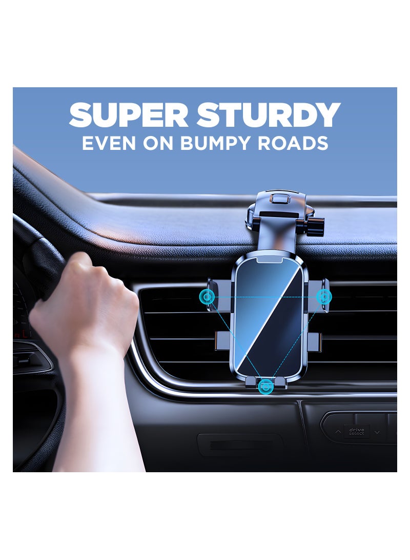 365Days Universal Car Mobile Phone Holder, long arm strong suction cell phone mount for dashboard windshield air vent,handsfree with multi head charging cable compatible with Iphone samsung huawei - Image 3