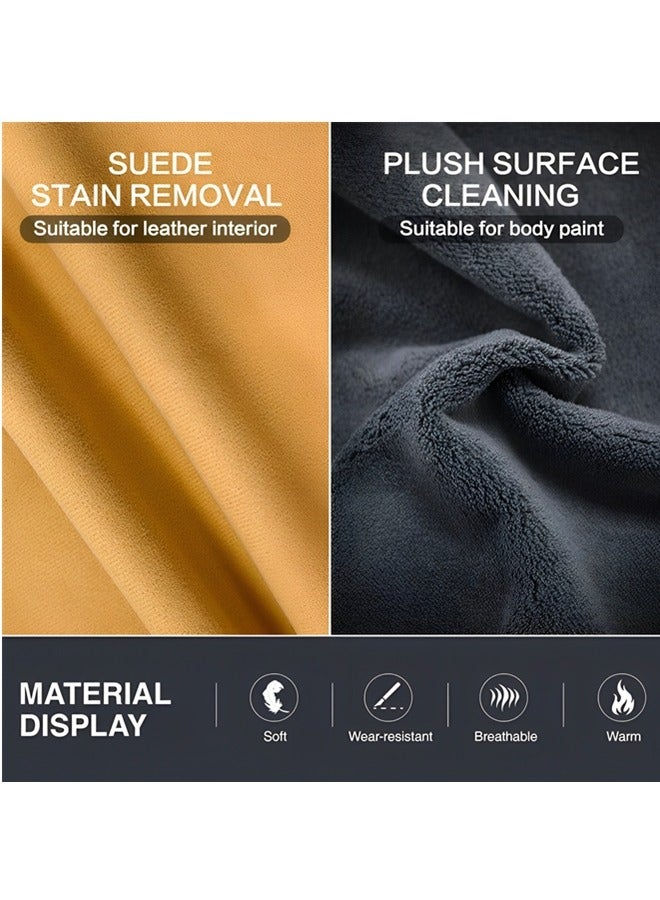 Beauenty 3pcs Premium Double-Sided Suede Microfiber Cleaning and Detailing Cloth for Automotive Care - Thickened Microfiber Drying Towel - Lint-Free Microfiber Cleaning Cloth for Cars(30x60cm) - Image 2