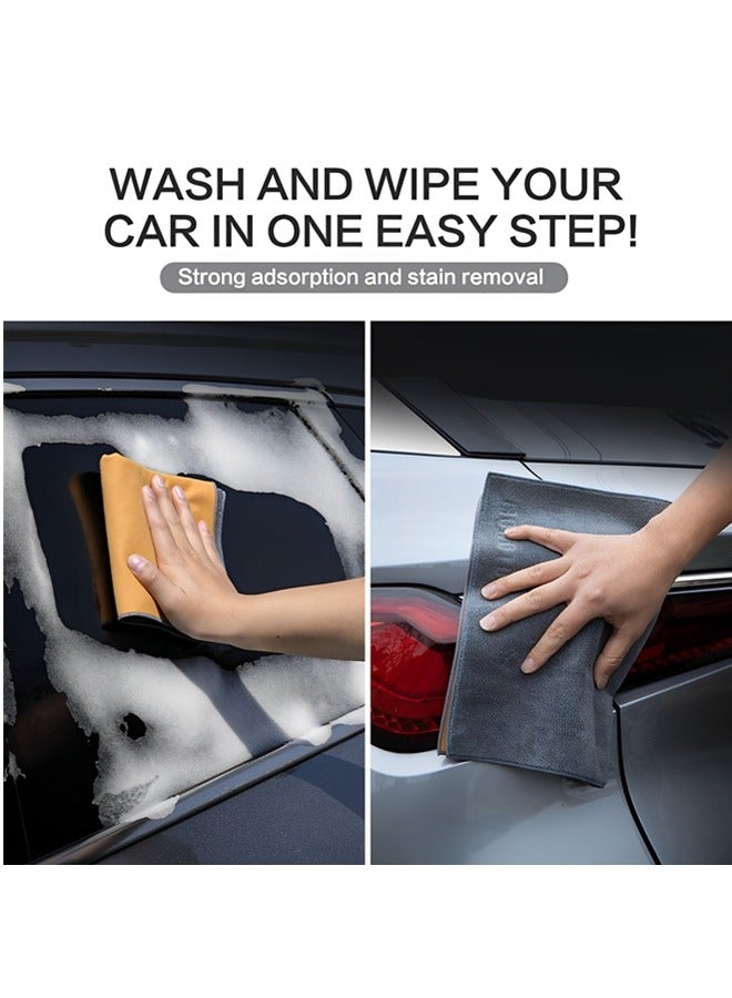 Beauenty 3pcs Premium Double-Sided Suede Microfiber Cleaning and Detailing Cloth for Automotive Care - Thickened Microfiber Drying Towel - Lint-Free Microfiber Cleaning Cloth for Cars(30x60cm) - Image 4