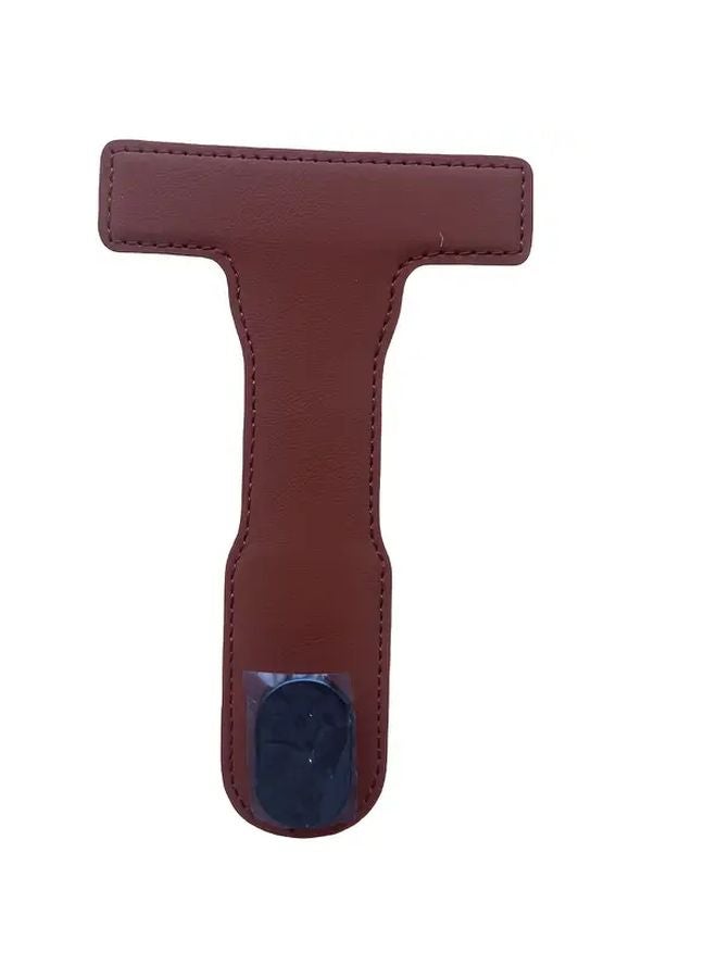 Heavy Duty PU Leather Car Hook Light Brown 360 Swivel Wall Mounted Space Saving Auto Storage - Image 1