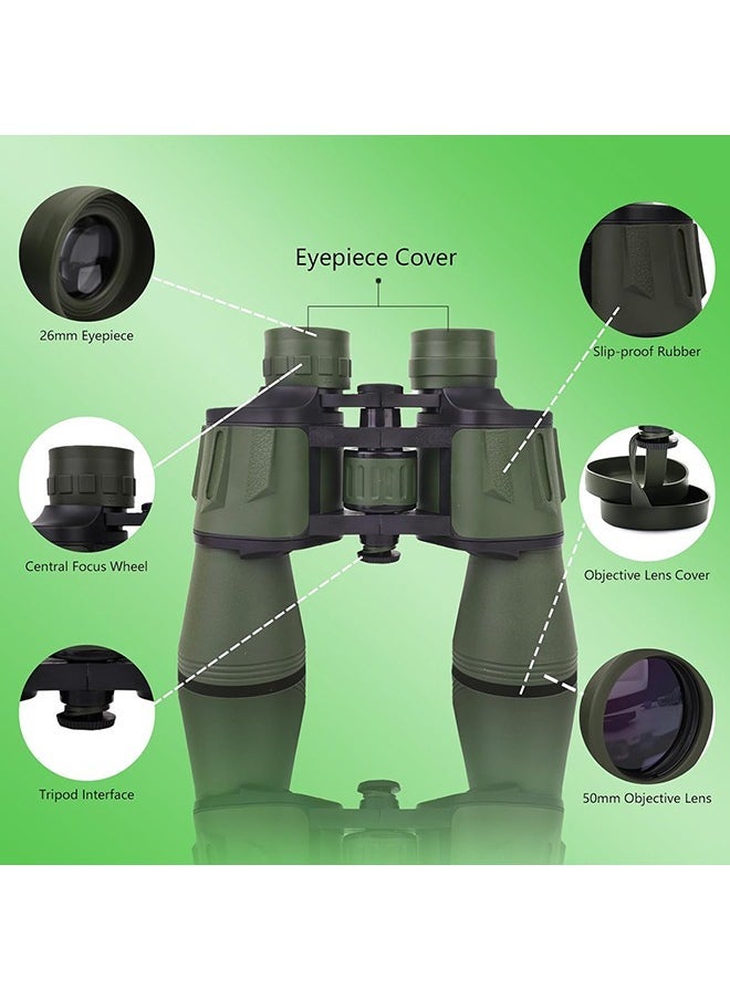 Arabest - 20x50 Adult High-Definition Binoculars with Upgraded Phone Adapter Waterproof High-Power Professional Binoculars with Casing and Strap for Low Light Night Vision in Hunting and Bird Watching 19x18x7cm - Image 1