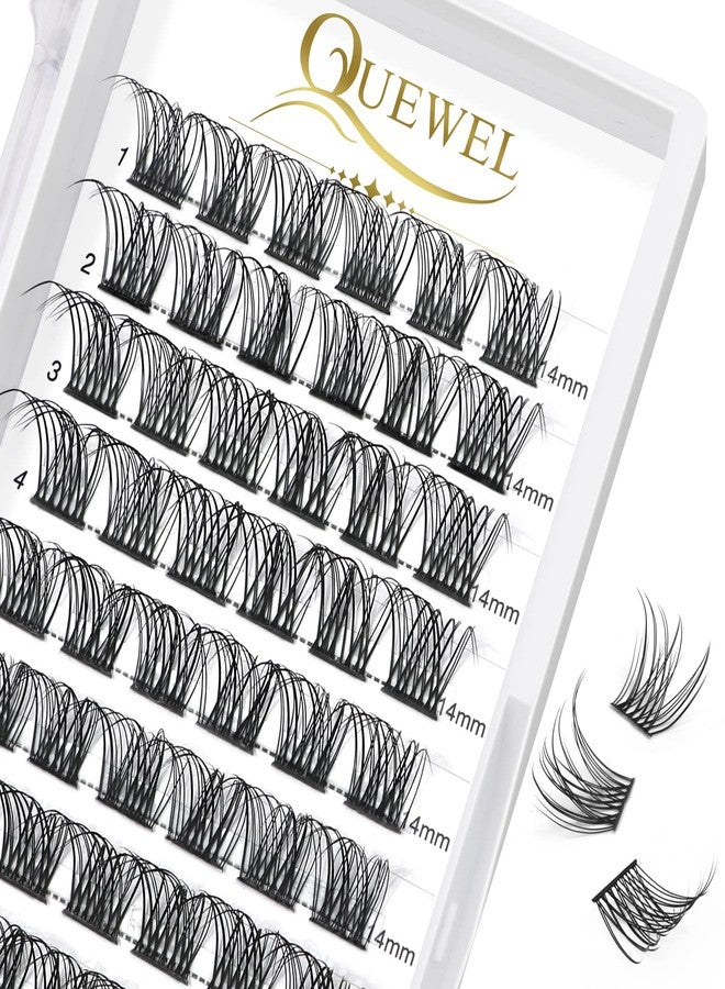 QUEWEL Lash Clusters 72 Pcs Cluster Lashes Wide Stem Eyelash Clusters C/D Curl 8-16mm DIY Eyelash Extensions Natural Style for Self Easy To Use at Home(Natural-D-14) - Image 1