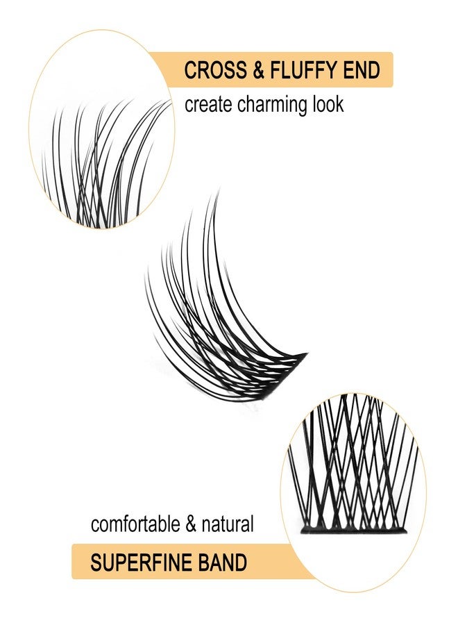 QUEWEL Lash Clusters 72 Pcs Cluster Lashes Wide Stem Eyelash Clusters C/D Curl 8-16mm DIY Eyelash Extensions Natural Style for Self Easy To Use at Home(Natural-D-14) - Image 4
