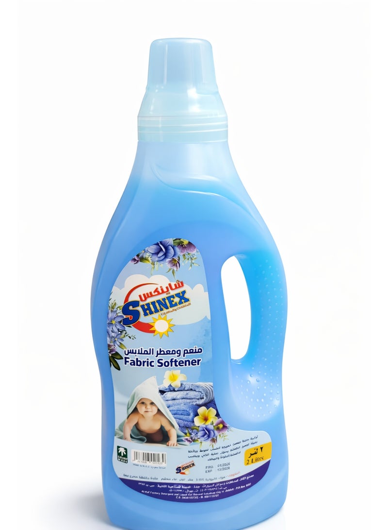 SHINEX Fabric Softener 2 Liter – Long Lasting Fresh Fragrance, Softens Clothes, Easy Pour Handle, Laundry Conditioner