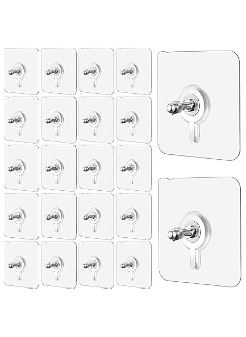 Generic 20pcs Self Adhesive Picture Hangers Hooks, Waterproof Adhesive Wall Hooks,Wall Picture Hanger,Heavy Duty,Wall Hangers,Without Nails for Hanging for Home Kitchen Bathroom Office  - Image 1