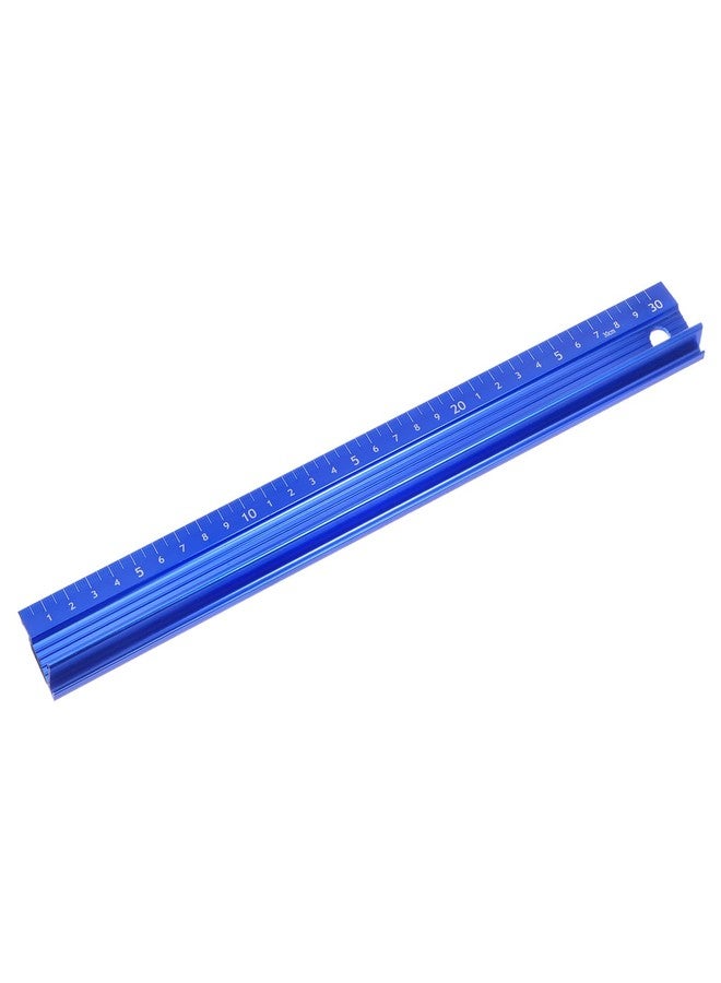 Kozelo Raised Grip Metal Ruler - [30cm ] Aluminum Alloy Precise Measurement Cutting Straight Protective Ruler Ruler Blue for Office Measure Cut Drawing Use, 1mm Precision, Black - Image 4
