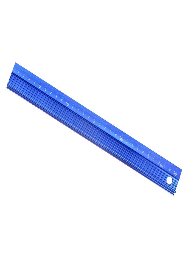 Kozelo Raised Grip Metal Ruler - [30cm ] Aluminum Alloy Precise Measurement Cutting Straight Protective Ruler Ruler Blue for Office Measure Cut Drawing Use, 1mm Precision, Black - Image 1
