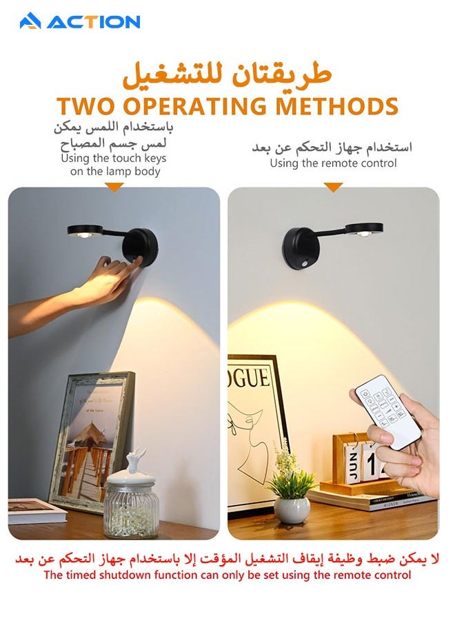 ACTION - Motion Sensor Picture Light LED Cat-Eye Bulb Wall Sconce, Stick on Display Accent Lighting Dimmable 360° Rotation Rechargeable for Paintings - Image 1