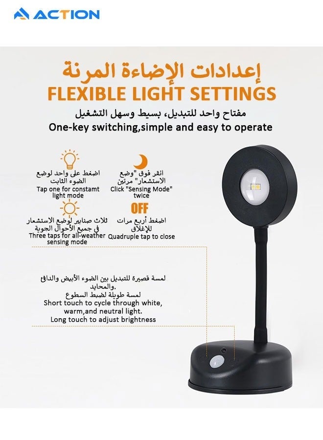 ACTION Motion Sensor Picture Light LED Cat-Eye Bulb Wall Sconce, Stick on Display Accent Lighting Dimmable 360° Rotation Rechargeable for Paintings - Image 2