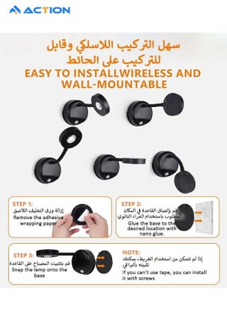 Motion Sensor Picture Light LED Cat-Eye Bulb Wall Sconce, Stick on Display Accent Lighting Dimmable 360° Rotation Rechargeable for Paintings - view 5