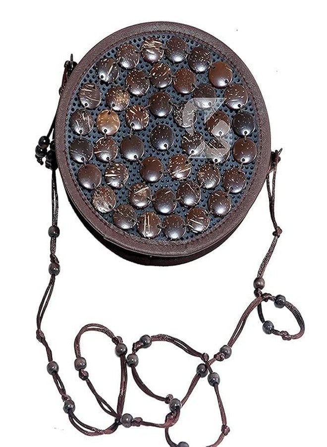 Anshraj Handcrafted Coconut Shell Beaded Sling bag for Women | Crossbody Long Strap Purse | Handmade Natural Style| Hanging Bag (Round,Pack of 1) - Image 3