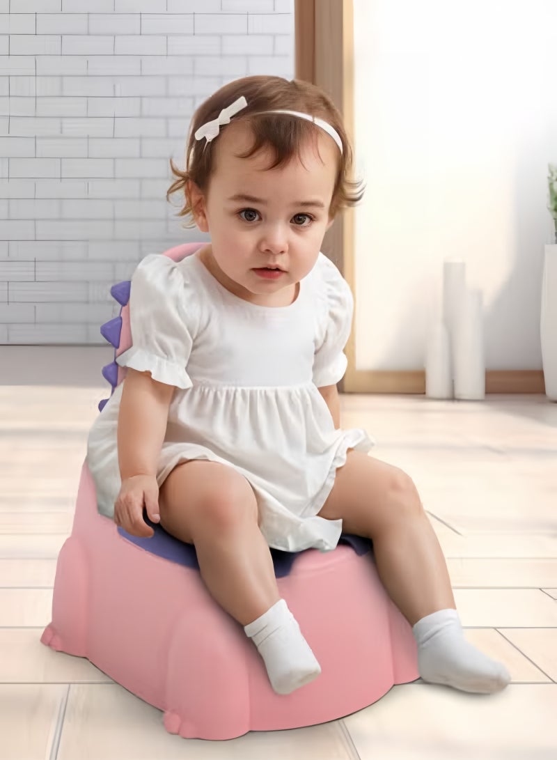 DOOKOO Dinosaur Baby Potty Seat Chair Kids Potty Training seat for Baby Toddlers with Closing Lid, High Back  Splash Gaurd Baby Toilet seat for Kids Baby Potty Chair for Toddlers 1 to 5 Year Boy Girl Pink - Image 2