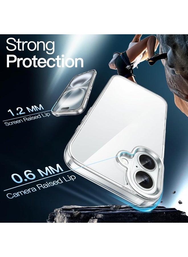 2 Pack Case For IPhone 16 6.1-Inch Non-Yellowing Shockproof Phone Bumper Cover Anti-Scratch Clear Back (Clear) - Image 4