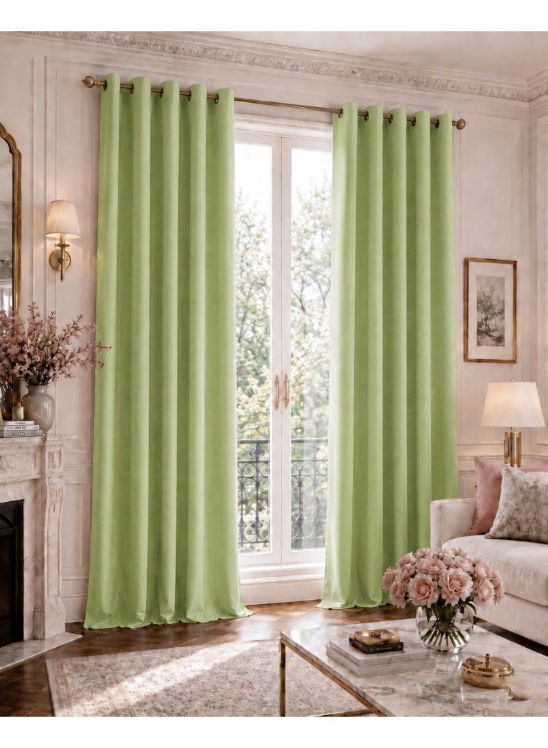Amali Regal Dimout curtains with 16 Grommets in 2 panels Size (W132 x L 274cm) for living room Decor or bedroom window noise reduction and light blocking - Image 1