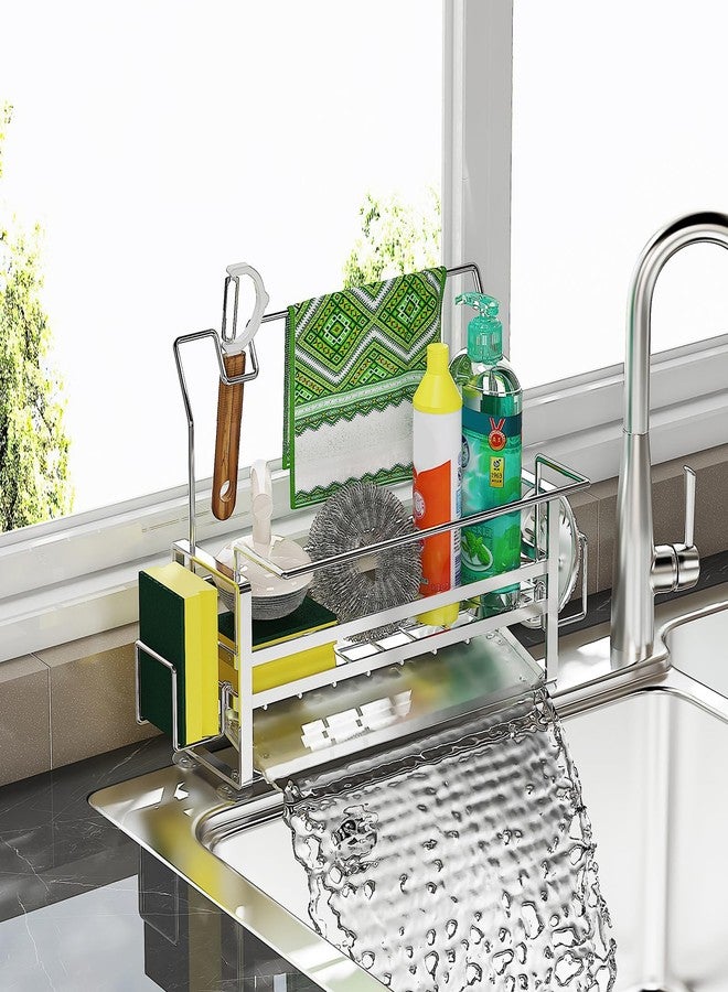 Kloahmo 304 Stainless Steel Rustproof Kitchen Sponge Holder - Suction Sponge Holder for Kitchen Sink,Sink Caddy & Kitchen Counter Organizer - Image 1