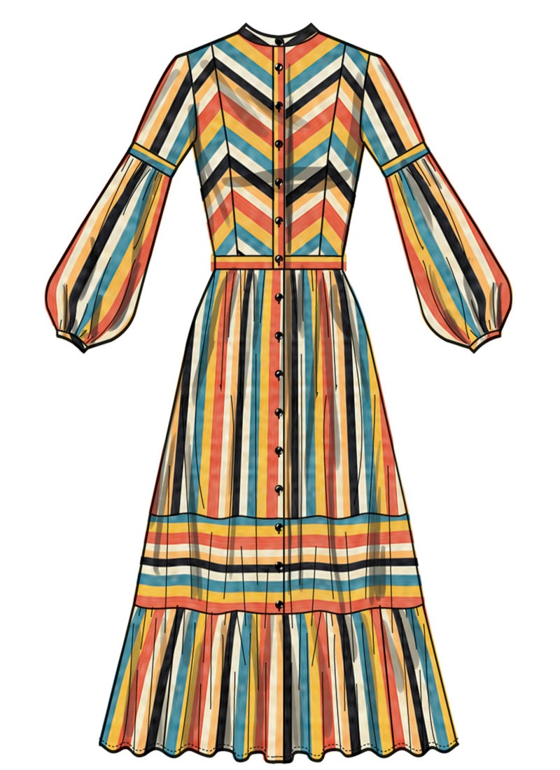 Simplicity SS3098H5 Misses' Button-Front Dress Sewing Pattern Packet, Design Code S3098, Sizes 6-8-10-12-14 - Image 5