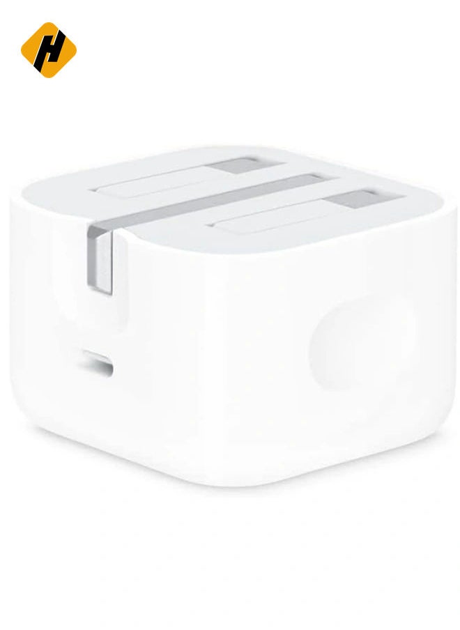 HuHa - 20-W Apple Charger Uk Plug Type C Adapter With 1m Iphone Fast Charging Cable Universal Travel Adapter Usb-c Plug Compatible For All Iphone Device 14/13/12/11 Pro And Pro Max / 8 Plus/X Max/Etc - Image 1