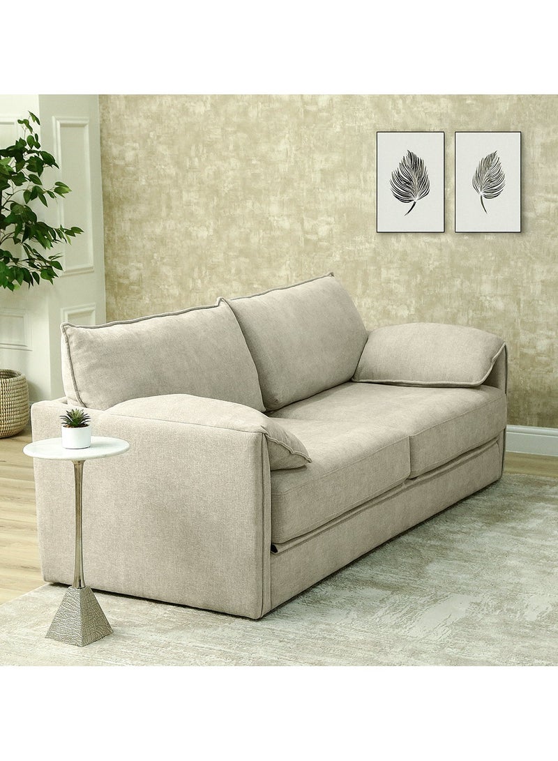 فانتي ليفينج  أريكة سرير VANITY LIVING Emilia بثلاثة مقاعد، بيج - قابلة للتحويل إلى سرير مزدوج، أريكة قماشية حديثة مع مساحة تخزين لغرفة المعيشة ومساحة الضيوف  - Image 4
