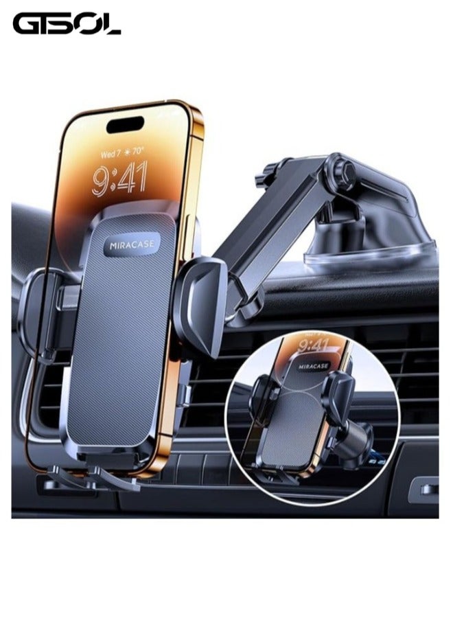 New Universal Car Phone Holder 【Powerful Suction Cup】 Phone Holder Car for Dashboard Windshield 【Double Metal Hook】 Mobile Holder for Car Air Vent Car Mobile Holder for All 4.0-7.2 Smartphone - Image 1