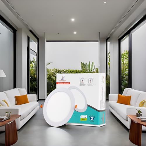 D'Mak 15 Watt White LED Panel Ceiling Light for False Ceiling, Aluminium Metal Powder Coated, LED Light for Living Room, Round, Pack of 10 - Image 1