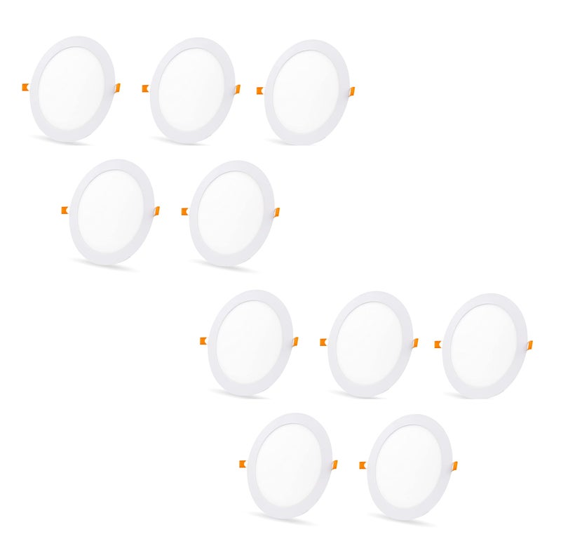 D'Mak 15 Watt White LED Panel Ceiling Light for False Ceiling, Aluminium Metal Powder Coated, LED Light for Living Room, Round, Pack of 10 - Image 2