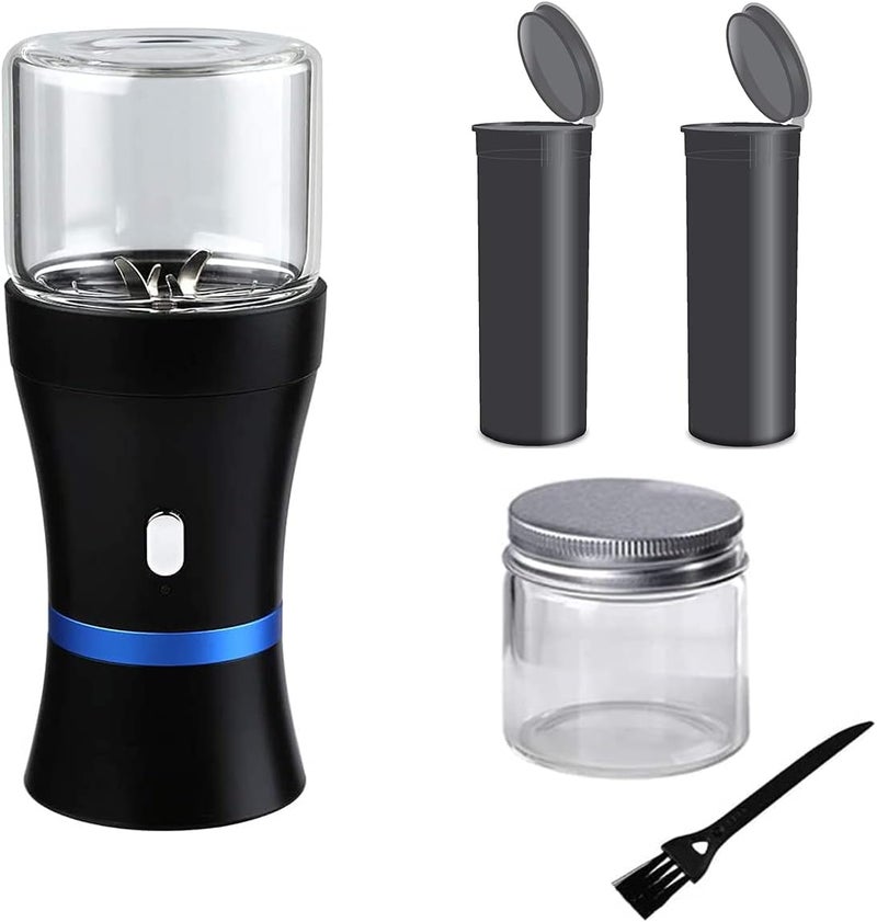 Spacenight Electric Herb Grinder COMPACT for Flower Buds, USB-Rechargeable, 2pcs 1.7oz Glass Herb Chamber - Ideal for Everyday Carry - Image 1