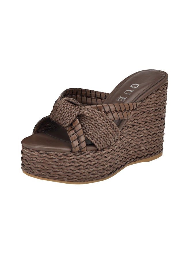 Guess Women's EVEH Wedge Sandal, Brown 210, 7.5, 38 EU - Image 1