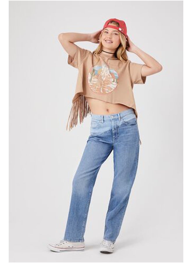 FOREVER 21 - Crazy Horse Fringe Graphic Tee - Image 1