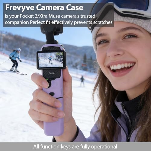 Frevyve Case for DJI Osmo Pocket 3/Xtra Muse Camera, Soft Silicone Protective Case, Anti-Scratch, Slim Fit Skin with mic Cover and Screen Protector Accessories for Osmo Pocket 3/Xtra Muse (Lilac) - Image 2