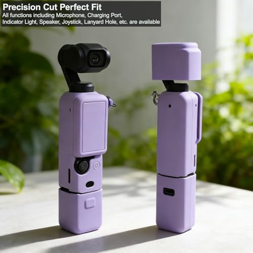 Frevyve Case for DJI Osmo Pocket 3/Xtra Muse Camera, Soft Silicone Protective Case, Anti-Scratch, Slim Fit Skin with mic Cover and Screen Protector Accessories for Osmo Pocket 3/Xtra Muse (Lilac) - Image 4
