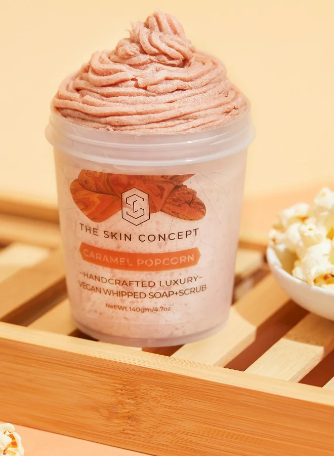 The Skin Concept  The Skin Concept Whipped Soap and Scrub - Caramel Popcorn - Handmade, Vegan for Women | Best Price UAE