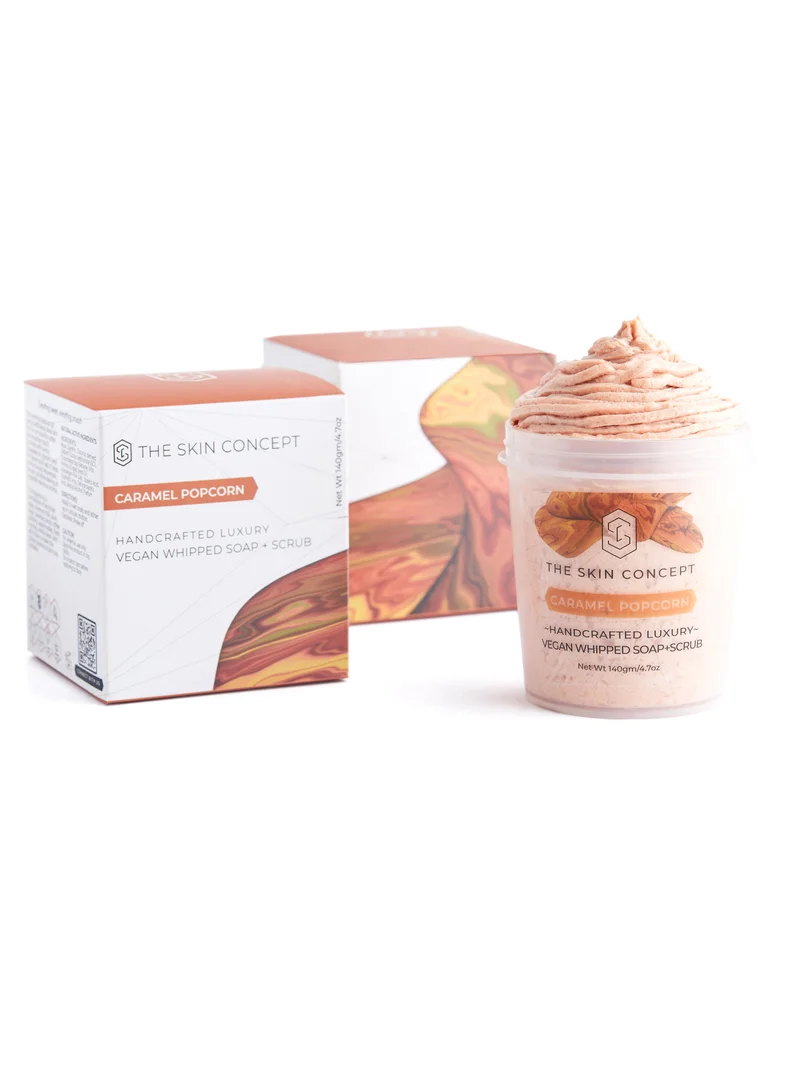 THE SKIN CONCEPT The Skin Concept Whipped Soap and Scrub - Caramel Popcorn - Handmade, Vegan
