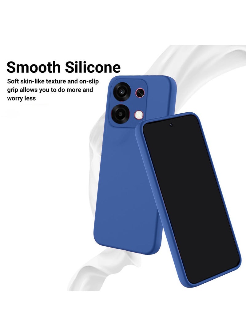 دبليو تيك غطاء حماية من السيليكون السائل الناعم لهاتف Oppo A6 Pro 5G 2025 (MCRPSN) - أزرق كحلي - Image 4