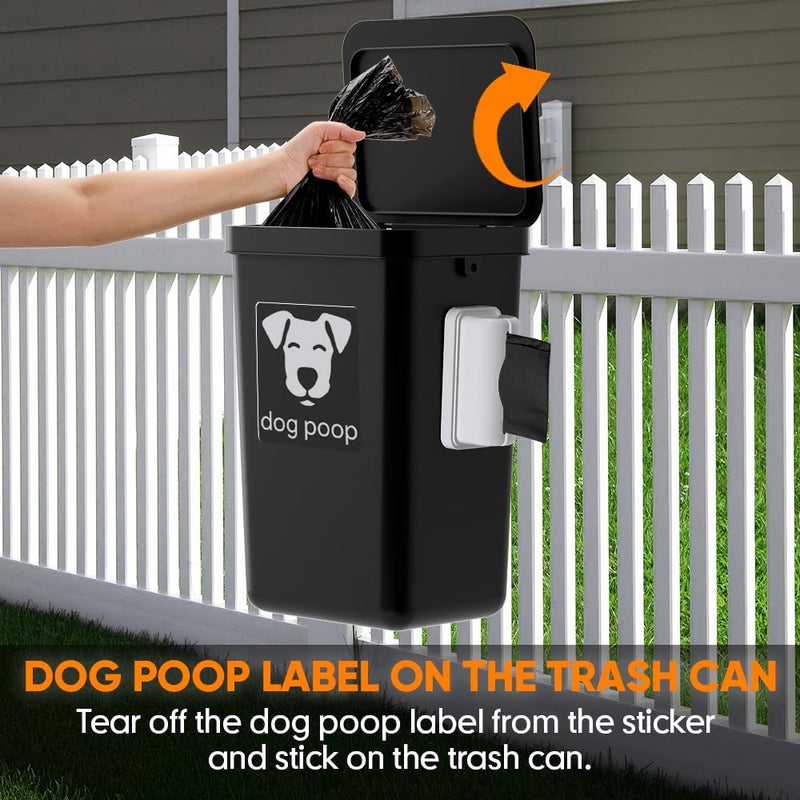 Moryimi Dog Poop Trash Can Outside, 3.1 Gallon Dog Waste Trash Can with Trash Bag Dispenser, Outdoor Dog Poop Trash Can with Lid, Black Hanging Trash Can for Fence, Garbage, Outdoors, Counter Top - Image 4