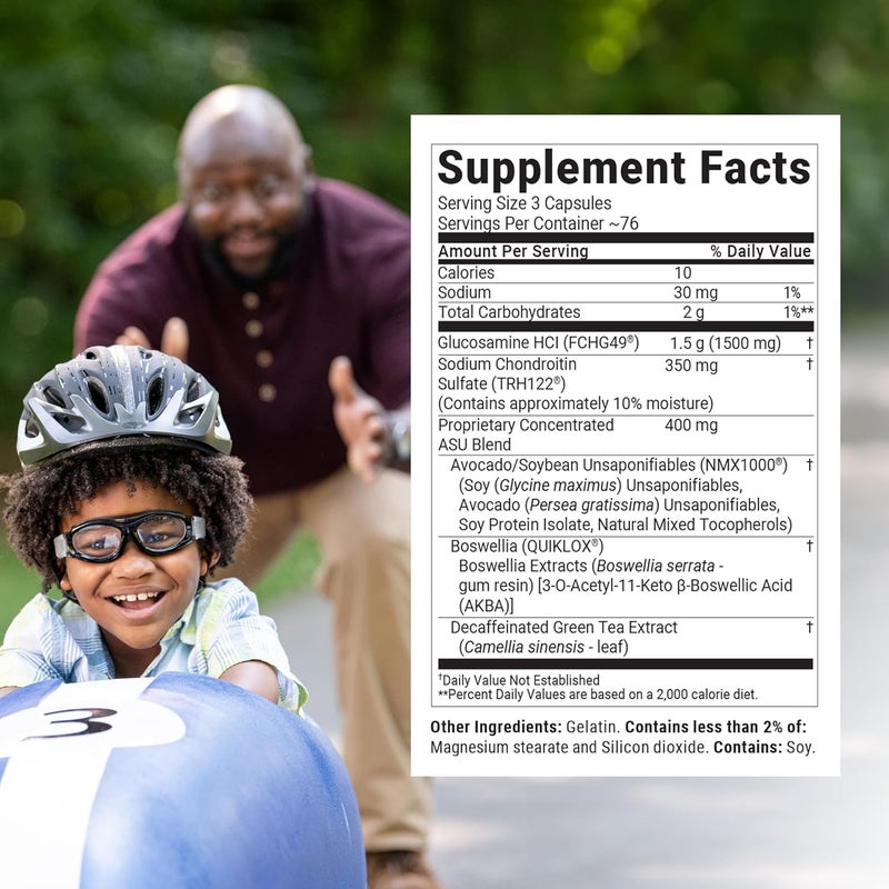 Nutramax Laboratories مكمل صحة المفاصل من مختبرات نوترا ماكس كوزامين ASU مع الجلوكوزامين والكوندرويتين ASU لصحة مفاصل الرجال والنساء 230 كبسولة - Image 3