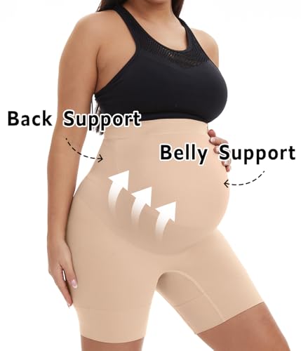 KUNINDOME Maternity Shapewear, Skin + Black, Medium - Image 2