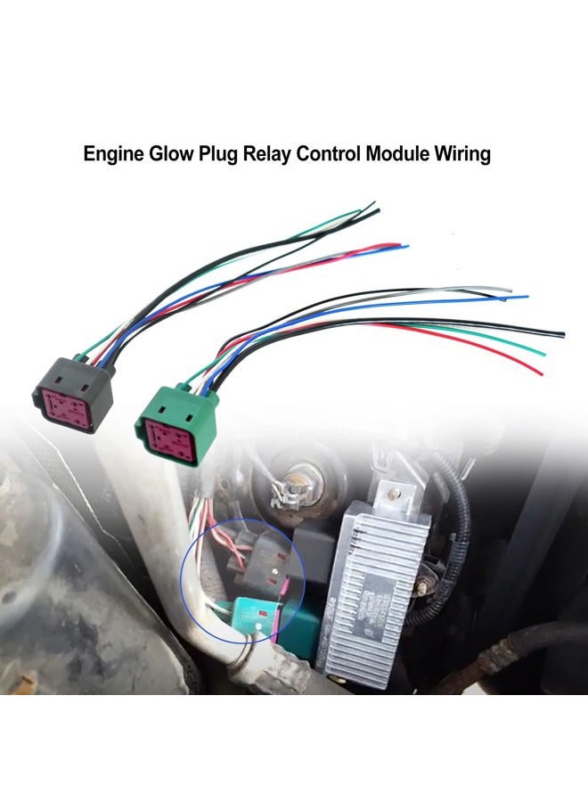 Nahntaipy Powerstroke Diesel Glow Plug Control Relay Connector Wiring Fits for Ford E-350 E-450 F-250 F-350 F-450 F-550 F650 F750 6.0L 6.4L 7.3L Replace 4C3Z12B568AA YC3Z12B533AA DY876 YC3Z12B533AA - Image 2