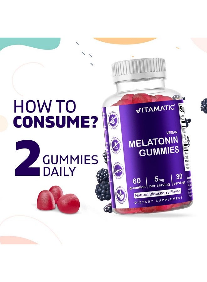 Vitamatic Melatonin Gummies for Kids & Adults - (2.5mg 5mg & 10mg Doses) - 60 Vegan Gummies - Image 2