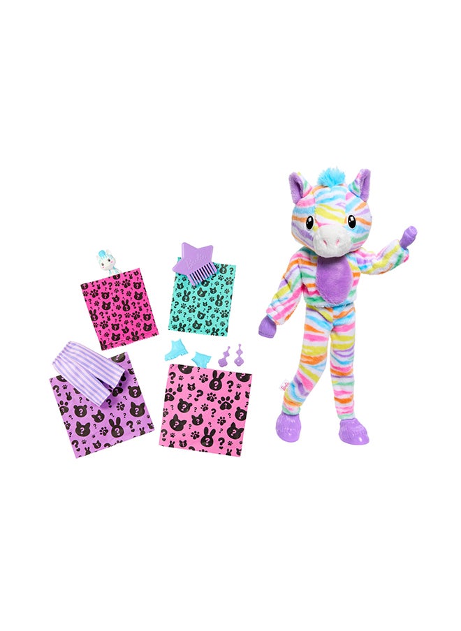 Barbie Cutie Reveal Doll & Accessories with Rainbow Zebra Plush Costume & 10 Surprises Including Color Change, Color Dream Series  - Image 2
