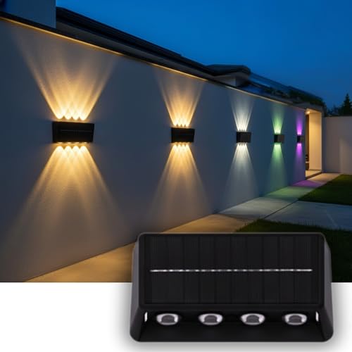 Homehop هوم هوب سولار لايت اوتدور جاردن واتربروف اب اند داون 6 LED RGB بالكوني وول لايتس فور ديكور، جاردن، باثواي، كورت يارد، اند بالكون اند هوم يوز - Image 1