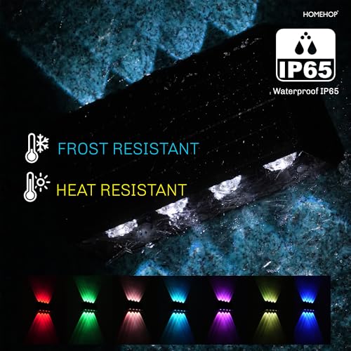 Homehop هوم هوب سولار لايت اوتدور جاردن واتربروف اب اند داون 6 LED RGB بالكوني وول لايتس فور ديكور، جاردن، باثواي، كورت يارد، اند بالكون اند هوم يوز - Image 5