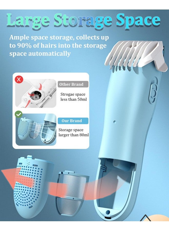 ENSSU Vacuum Hair Clippers for Kids, Rechargeable Vacuum Hair Cutter with 2 Modes for Children/Infant/Men, Waterproof Baby Hair Clippers Trimmers Cordless Haircut Kit in Large Hairs Storage Space - Image 4