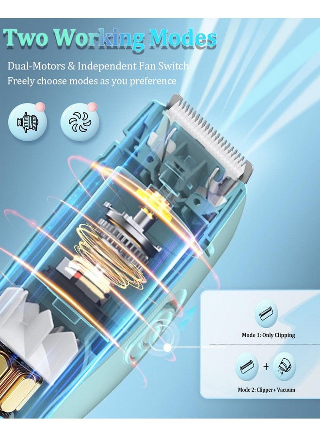 ENSSU Vacuum Hair Clippers for Kids, Rechargeable Vacuum Hair Cutter with 2 Modes for Children/Infant/Men, Waterproof Baby Hair Clippers Trimmers Cordless Haircut Kit in Large Hairs Storage Space - Image 2