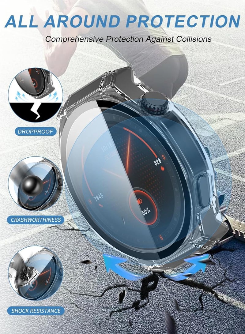 (قطعتان) غطاء حاقة لساعة Honor Watch 5 Ultra الذكية - غطاء خارجي من البولي كربونات الصلب، زجاج مقوى 9H، حماية كاملة مدمجة - Image 3